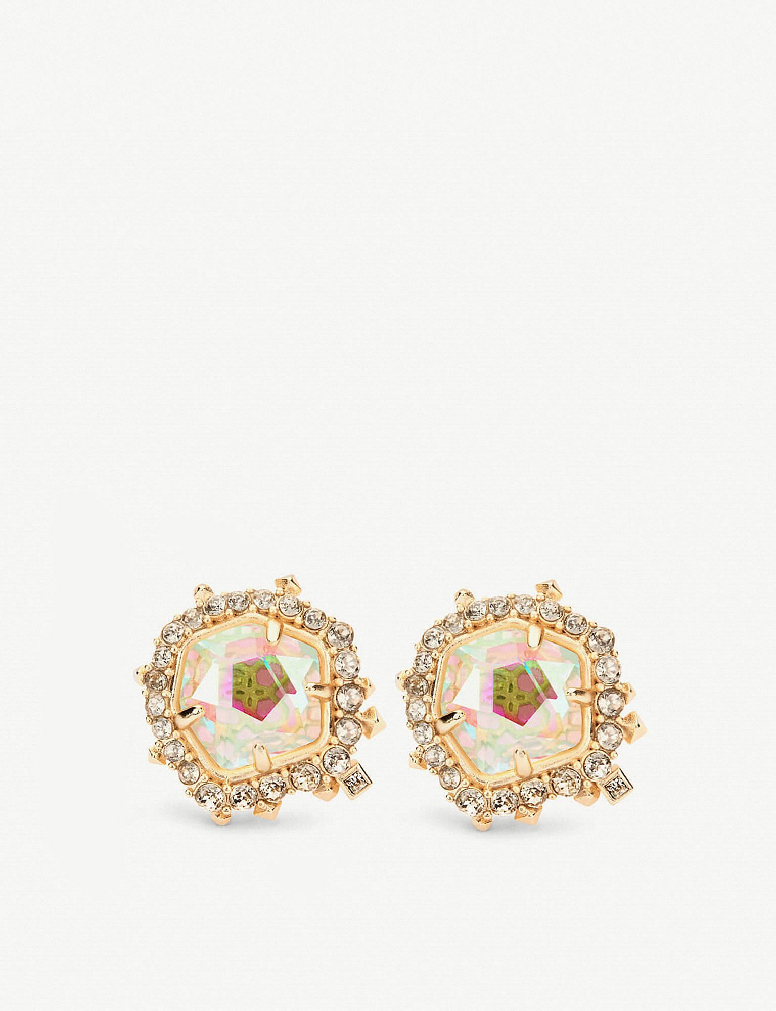 Kendra Scott Abelia 14ct Gold And Dichroic Glass Stud Earrings in