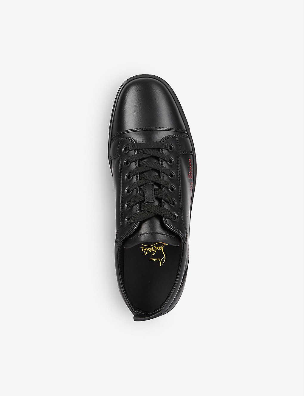 Christian Louboutin LOUIS JUNIOR SPIKES FLAT Black CALF - Men Shoes