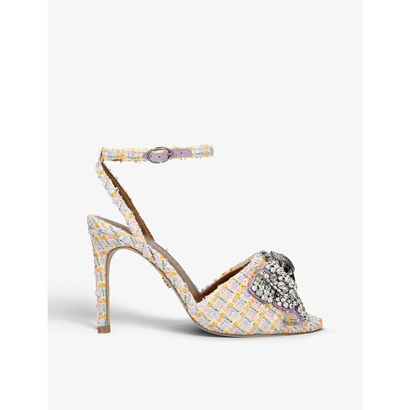 Kurt Geiger Kensington Crystalembellished Tweed Heeled Sandals in