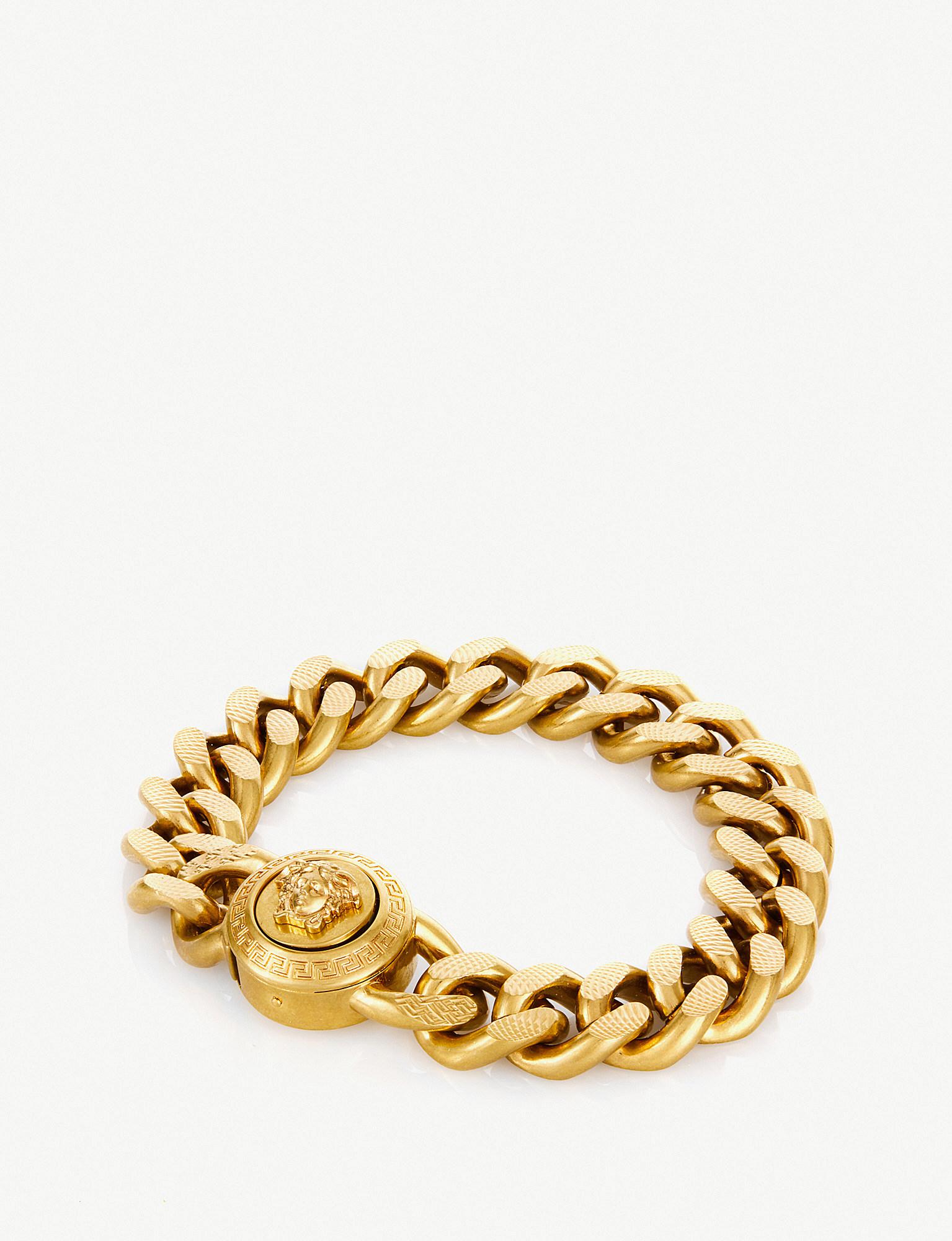 Versace Chain Medusa Metal Bracelet in Gold (Metallic) - Lyst