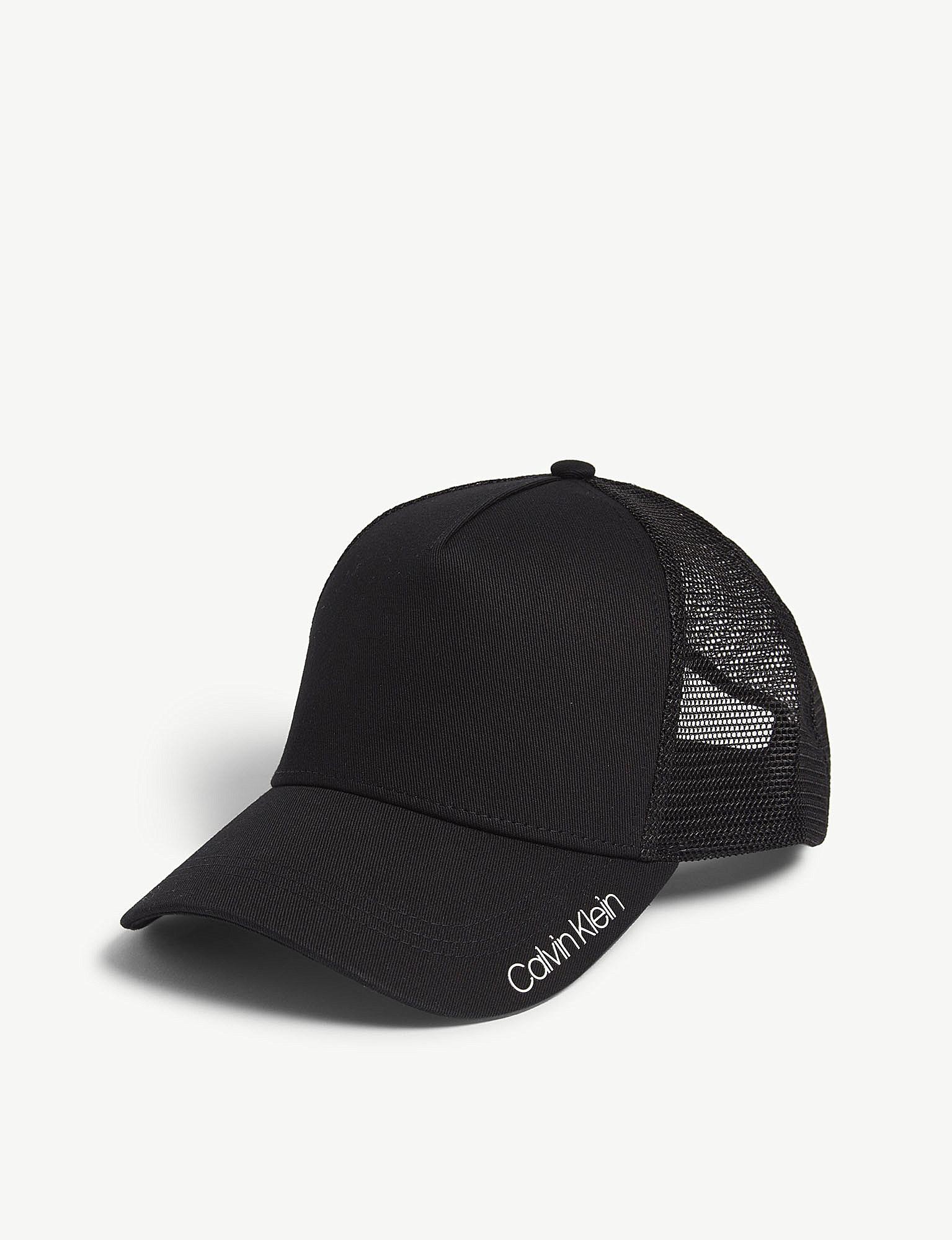 Calvin Klein Cotton Trucker Cap Black for Men - Lyst