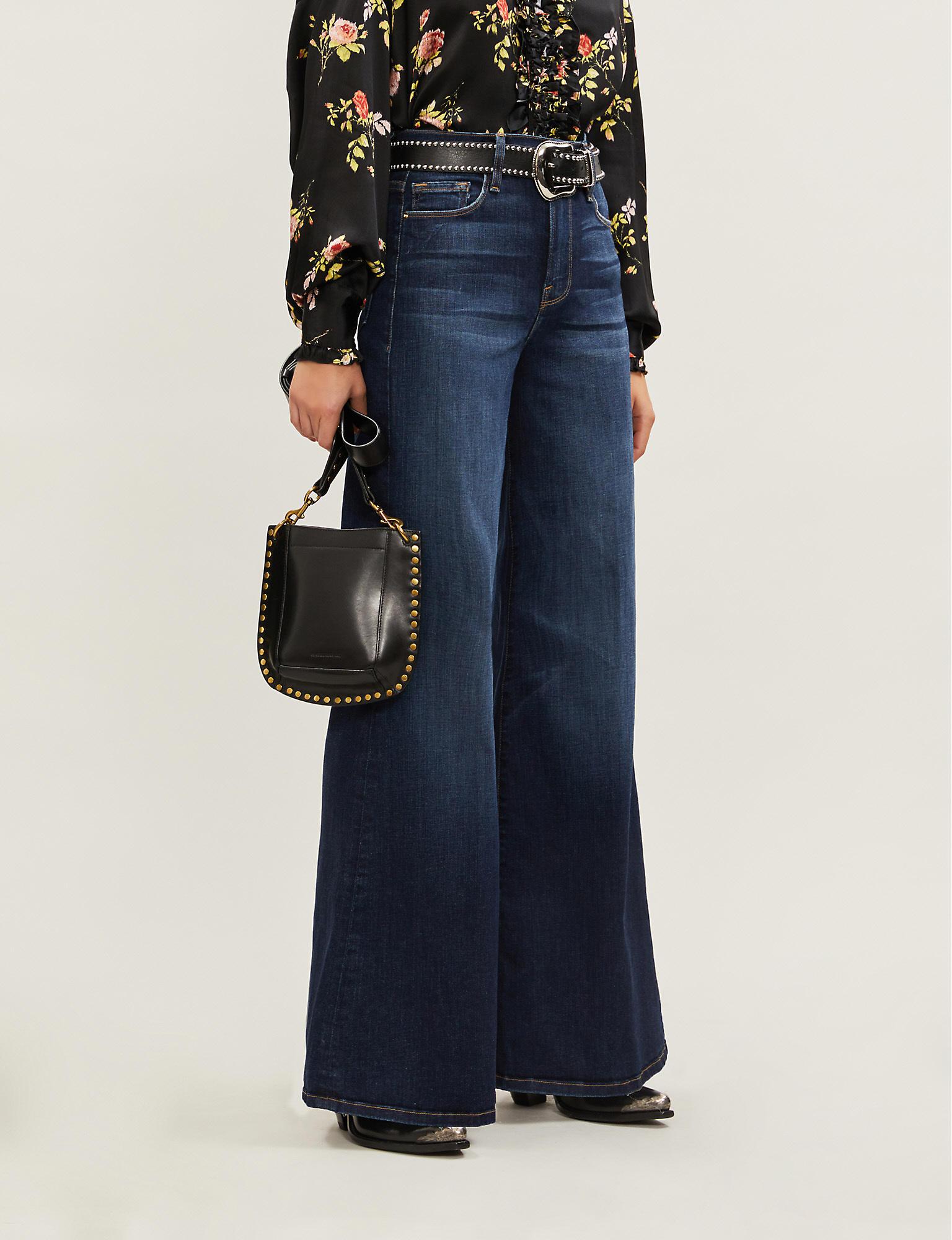 FRAME Denim Le Palazzo Wide-leg High-rise Jeans in Blue - Lyst