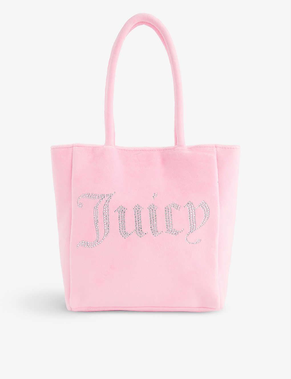 Juicy Couture Crystal-embellished Velour Tote Bag in Pink | Lyst UK