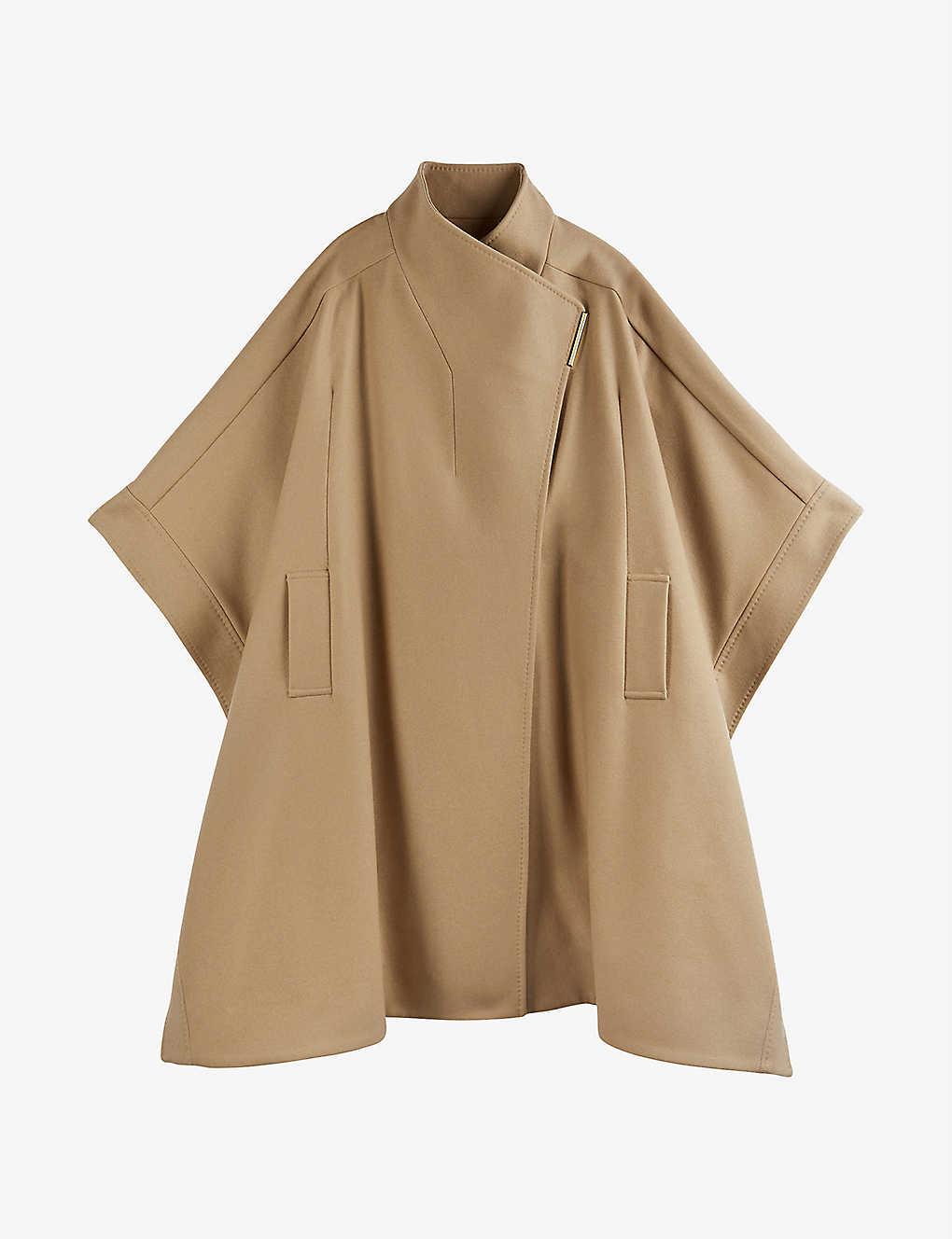 Ted Baker Relaxed-fit Wool-blend Cape Coat in Camel (Natural) - Lyst