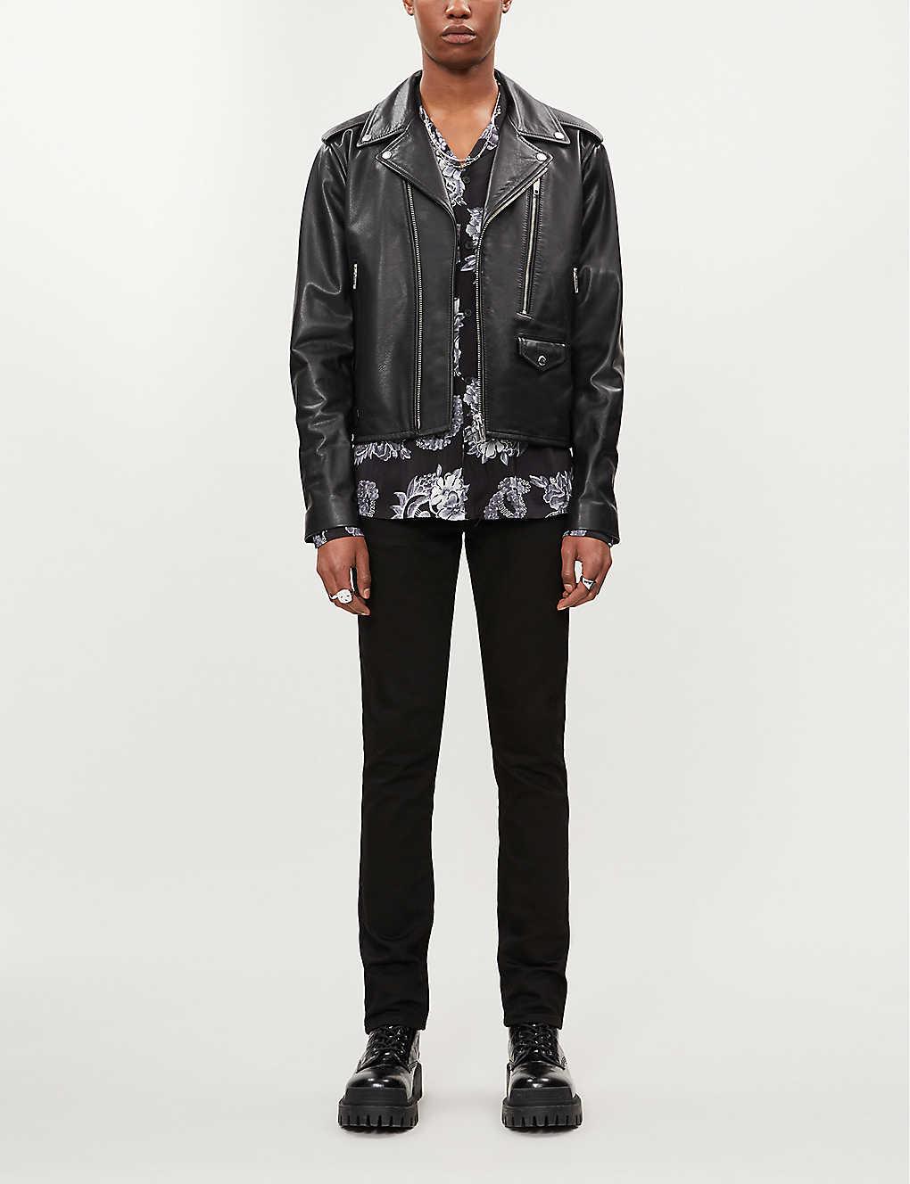 The Kooples Regularfit Leather Biker Jacket in Black for Men Lyst