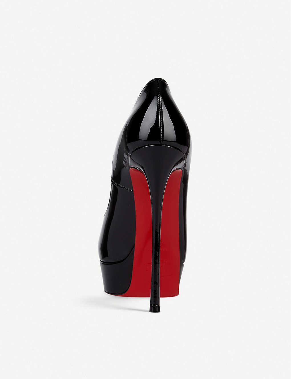 Christian Louboutin Leather Fetish Peep 150 Patent in Black | Lyst