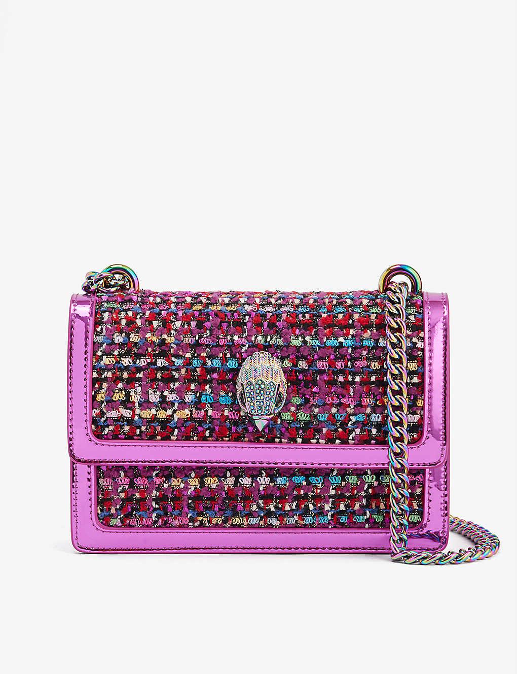 Kurt Geiger Shoreditch Small Tweed Crossbody Bag in Purple Lyst