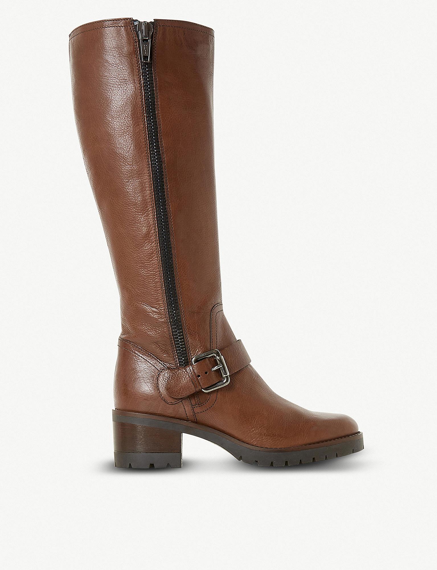 Dune Tilbury Leather Riding Boots In Brown Leather Brown Lyst 