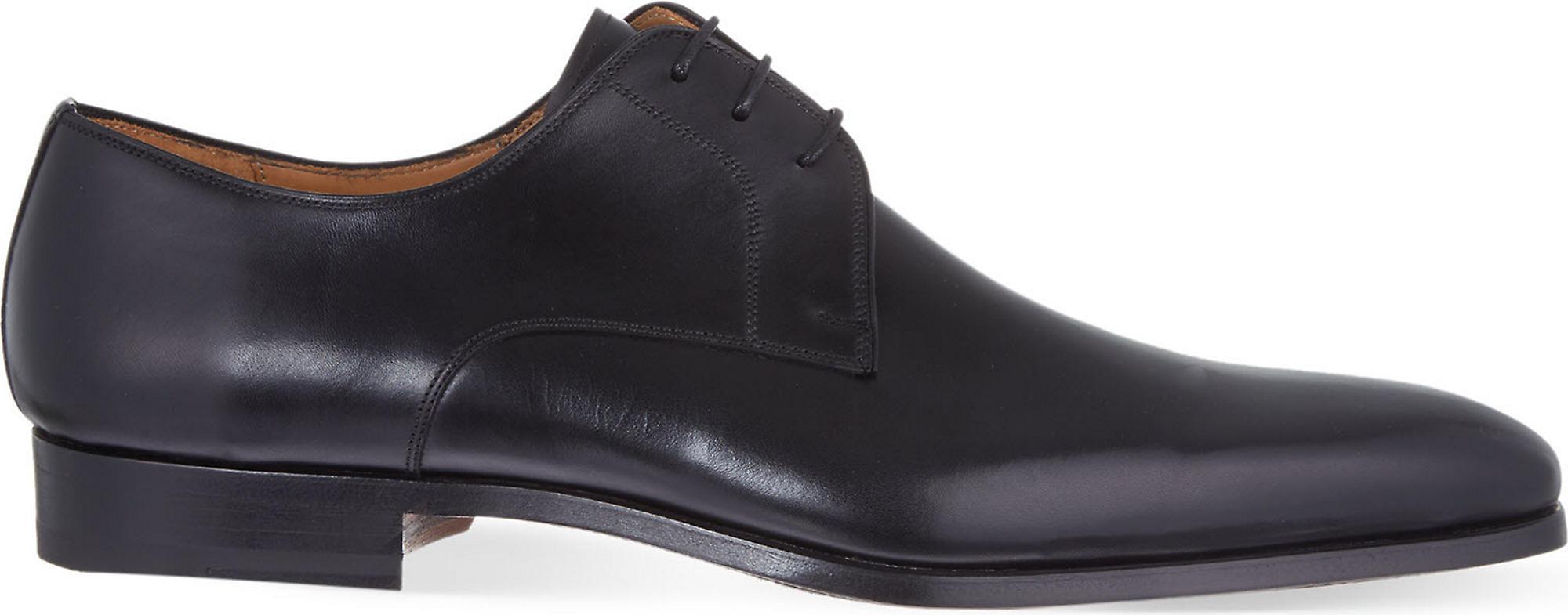 Magnanni Plain Leather Derby Shoes in Black for Men - Lyst