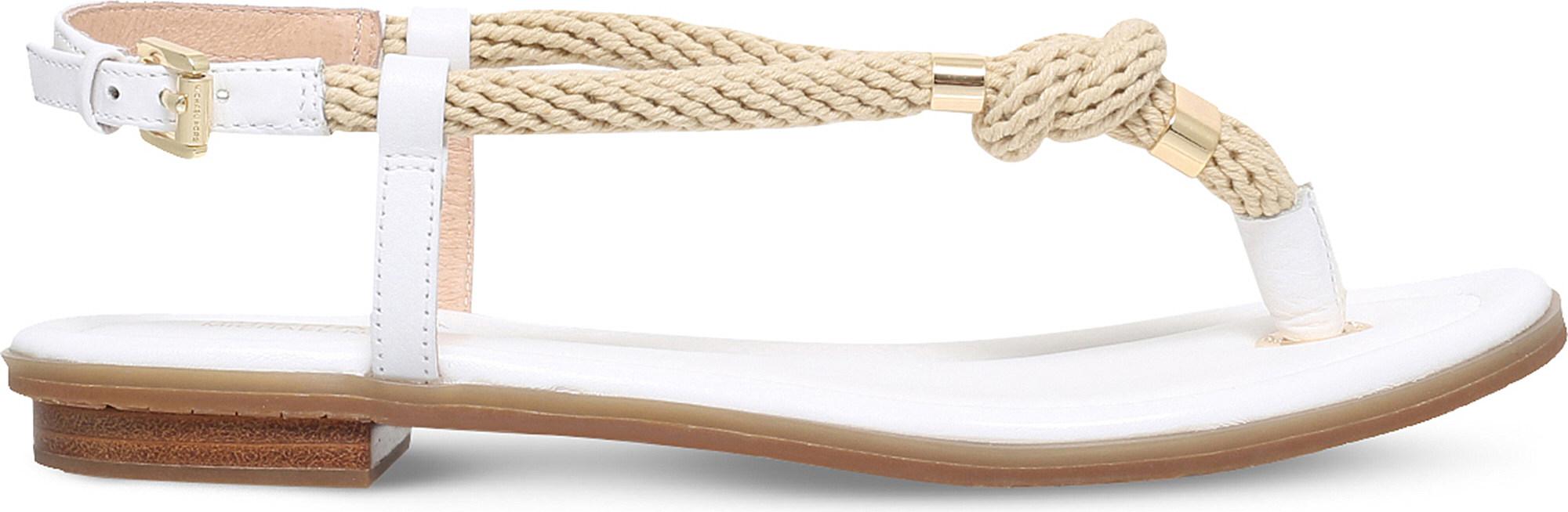 MICHAEL Michael Kors Holly Leather & Rope Sandals in White (Natural) - Lyst