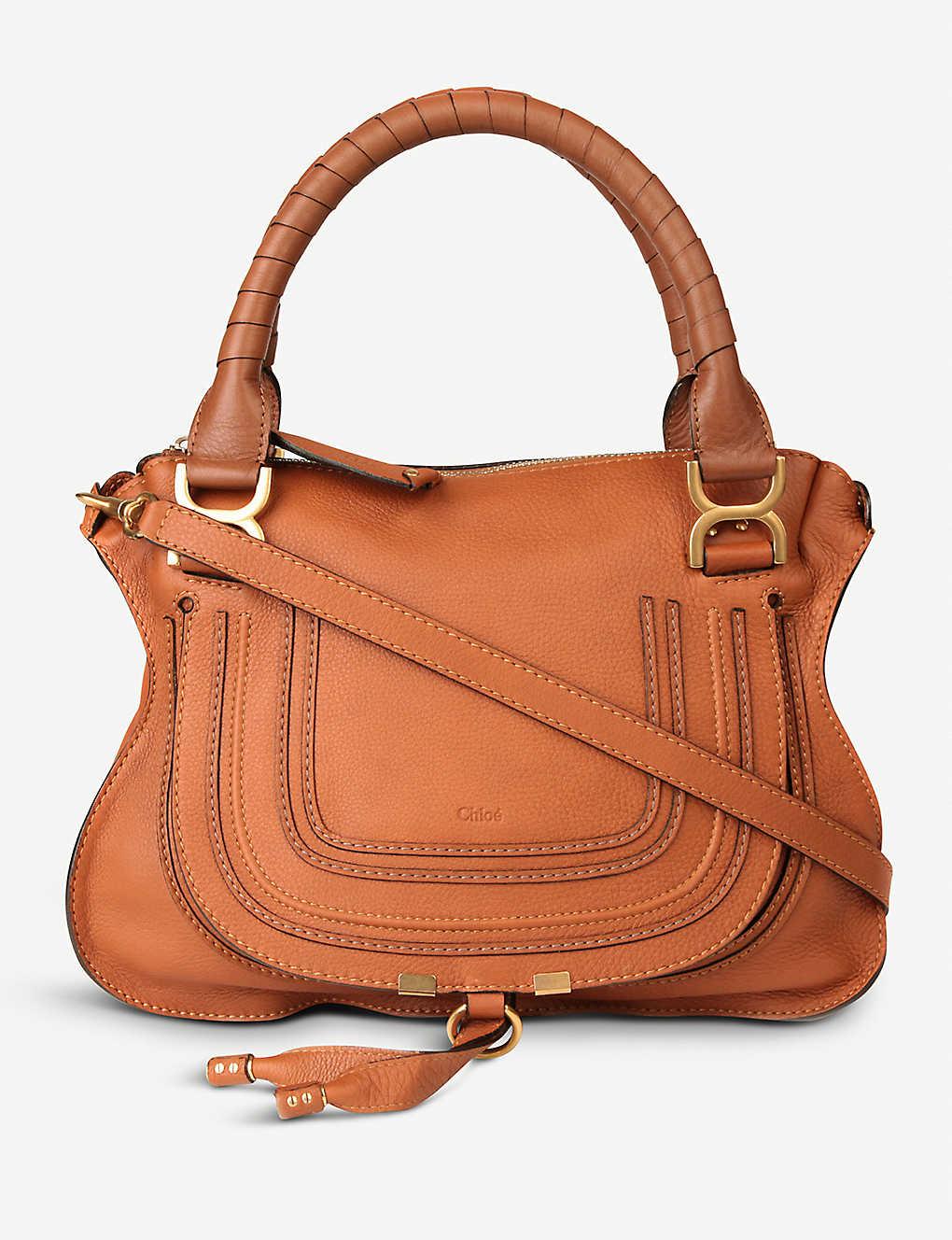 Chloé Leather Women's Tan Marcie Medium Shoulder Bag in Brown - Lyst