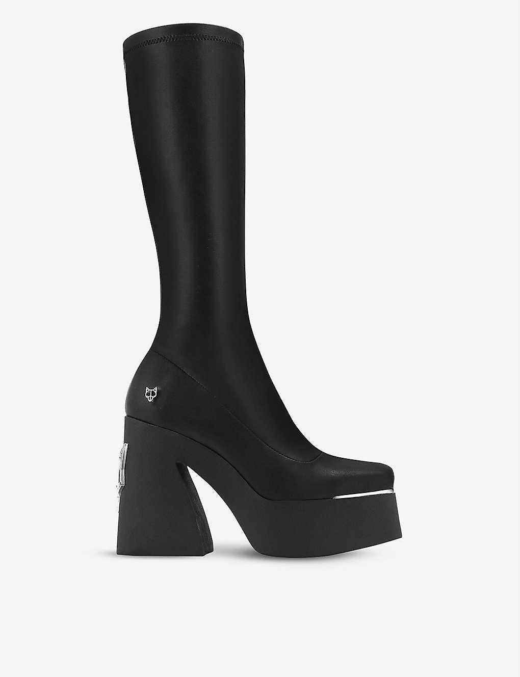 Naked Wolfe Impact Knee-length Platform Boots in Black | Lyst