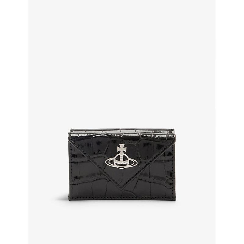 Vivienne Westwood Orb-logo Croc-embossed Leather Wallet in