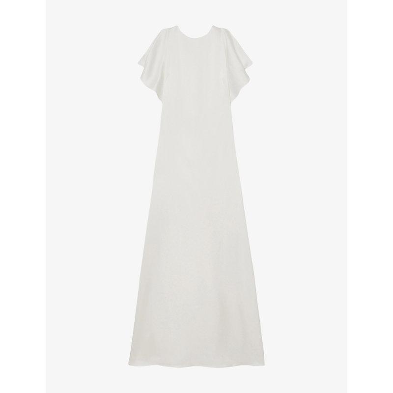 【海外限定】REISSワンピース☆Reiss x Atelier Brackley Draped Buy Reiss White Brackley Atelier Duchess Satin Maxi Dress