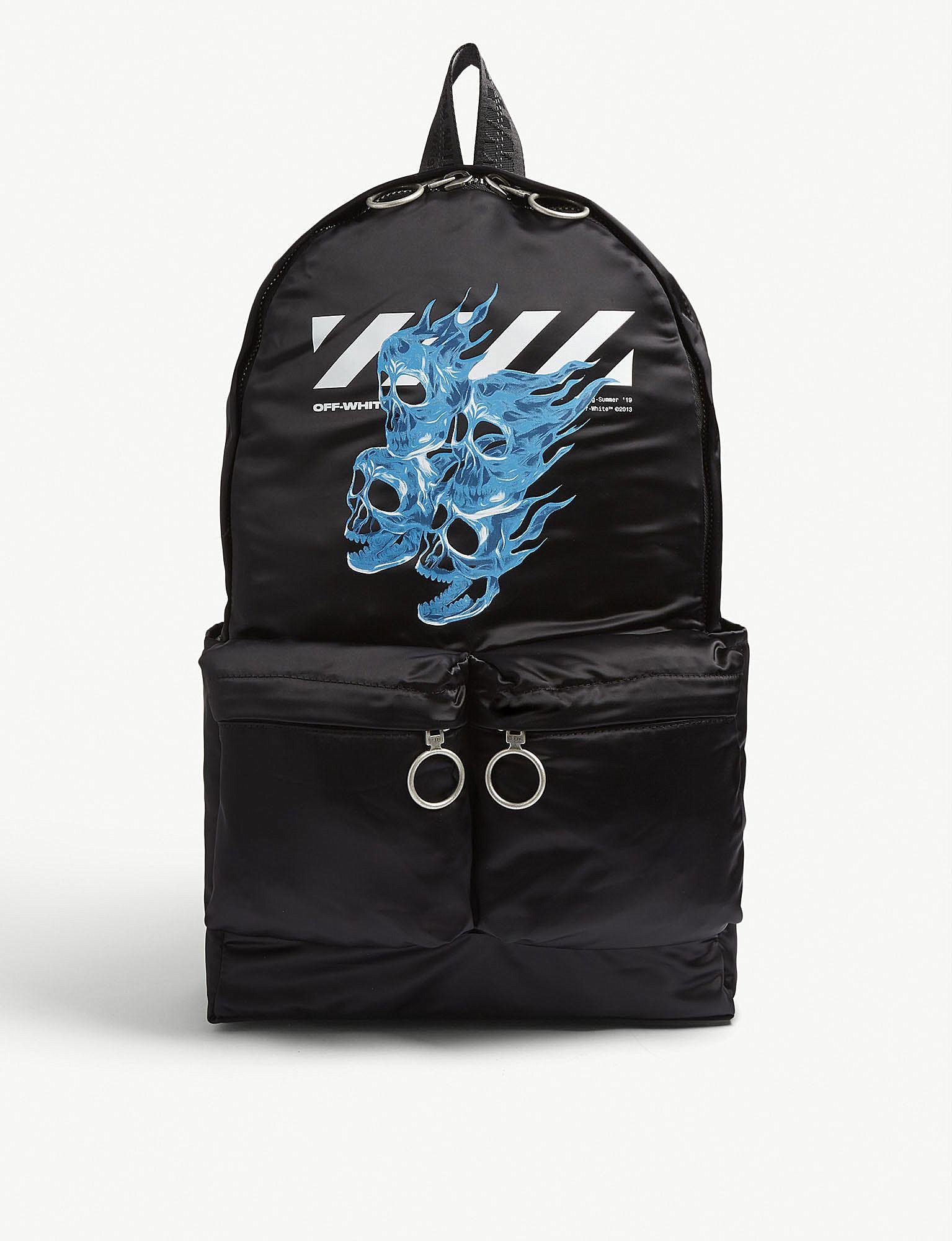 Prisnedsættelse status omhyggelig Off-White c/o Virgil Abloh Skull Logo Satin Nylon Backpack in Black for Men  | Lyst