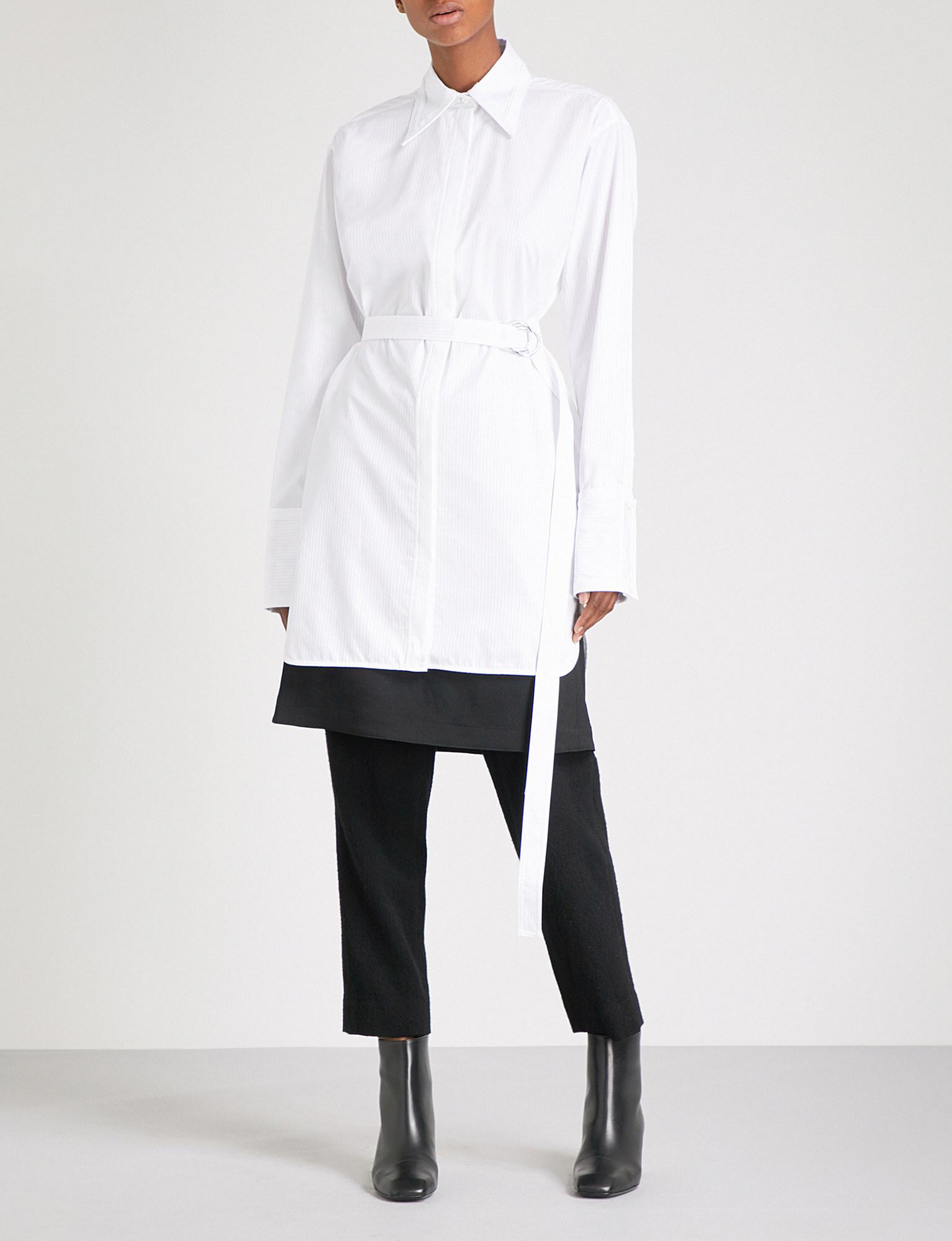 helmut lang white shirt dress