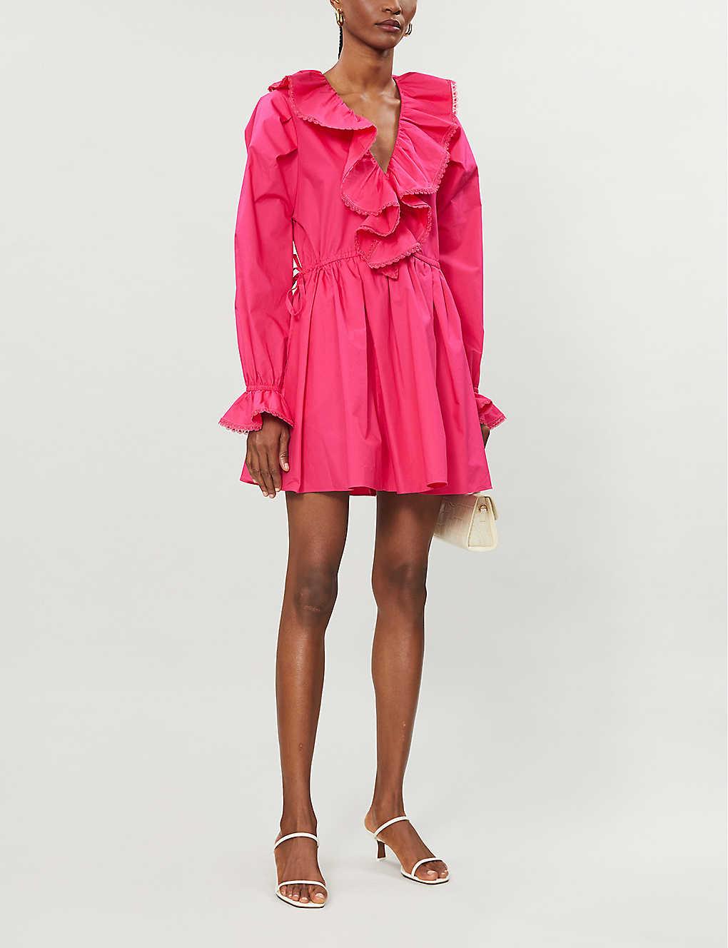 Self-Portrait Ruffled Cotton-poplin 