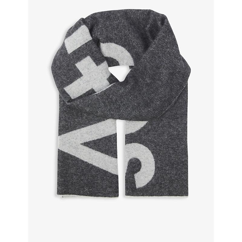 Acne Studios Toronty Logo-print Wool-blend Scarf in Gray | Lyst