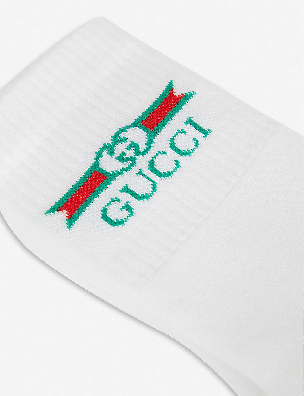 Gucci Logointarsia Stretchcotton Socks in Ivory (White) for Men Lyst
