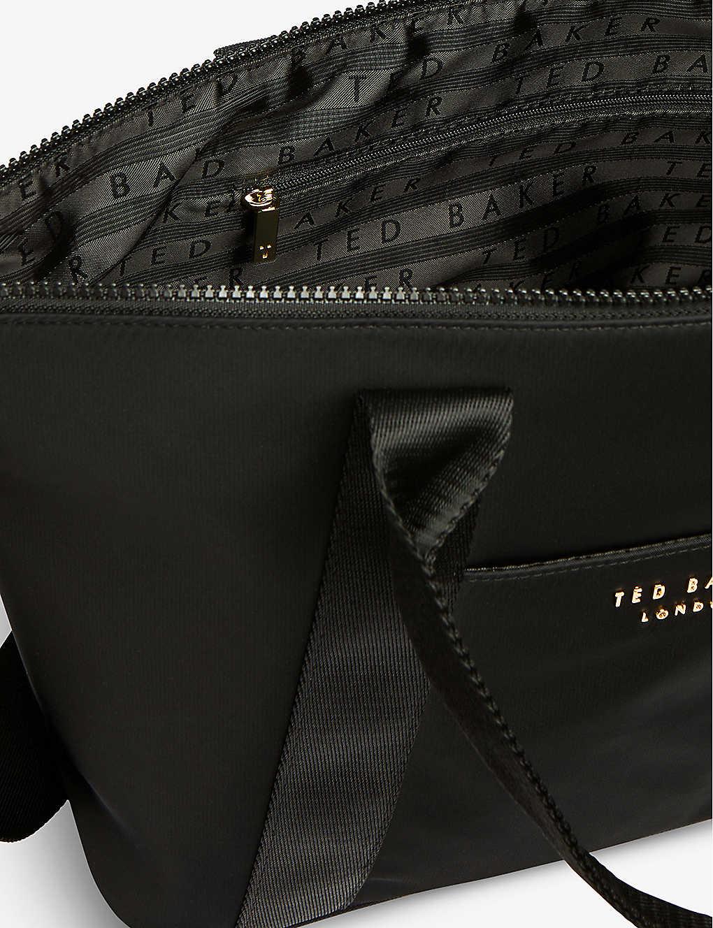 NWT $145 TED BAKER Gianara Forager Puffer Nylon Drawstring Tote Bag Black  Multi