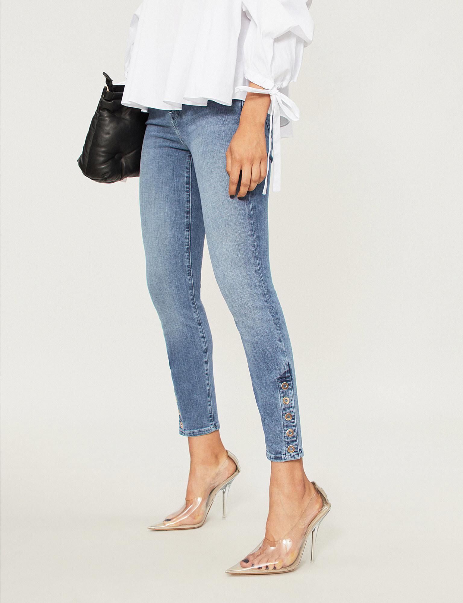 GOOD AMERICAN Denim Good Legs Snaps Skinny Mid-rise Jeans ...