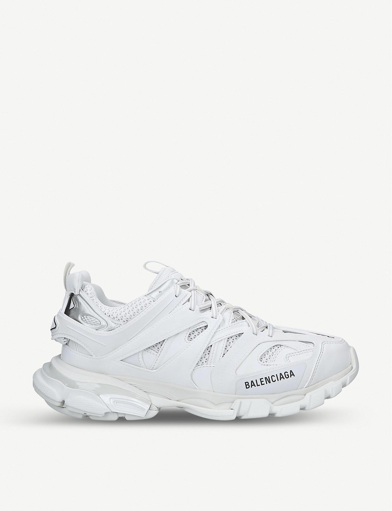 Balenciaga Track Leather And Mesh Sneakers in Grey (Gray