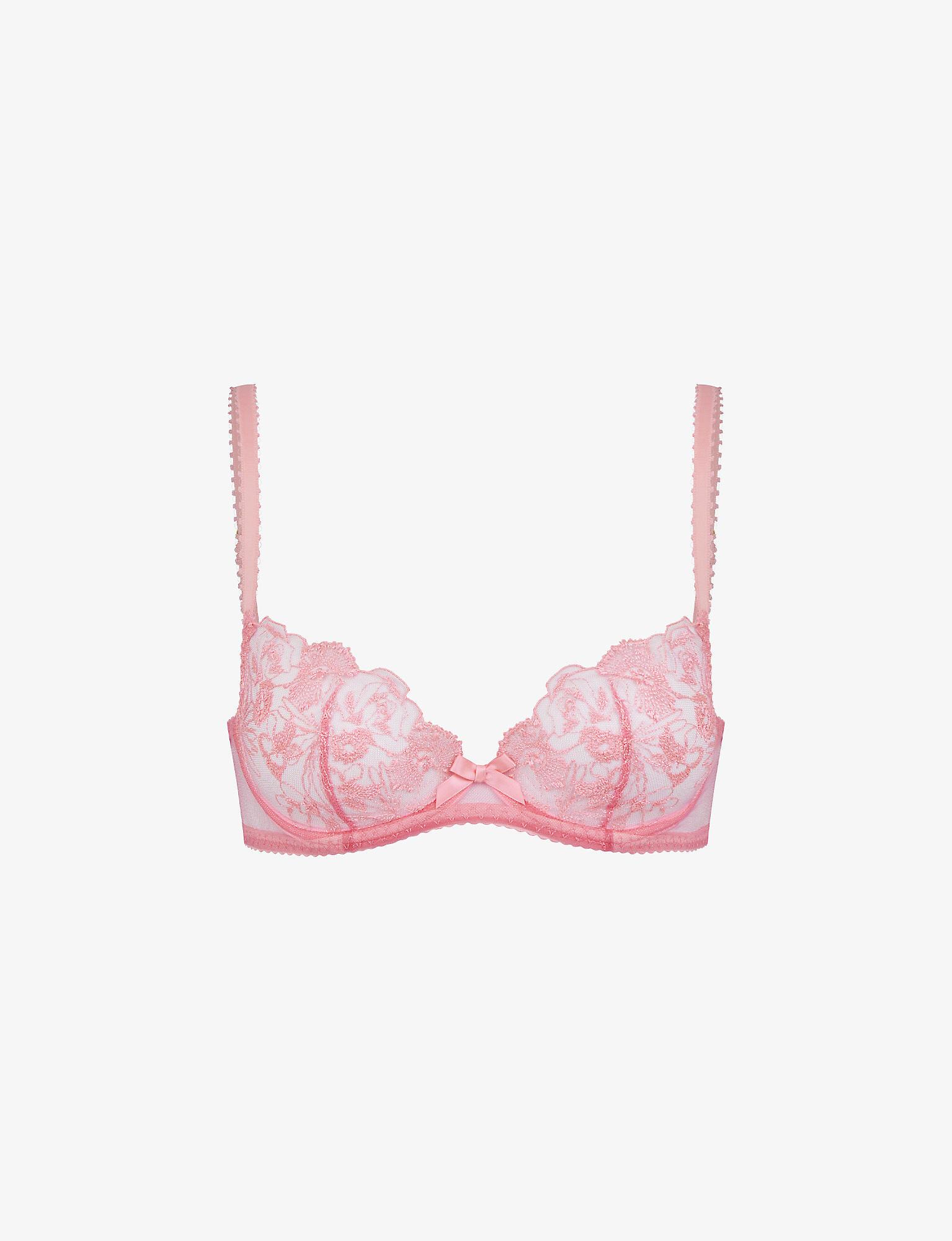 Agent Provocateur Jayce Floral-embroidered Lace Plunge Bra in Pink ...