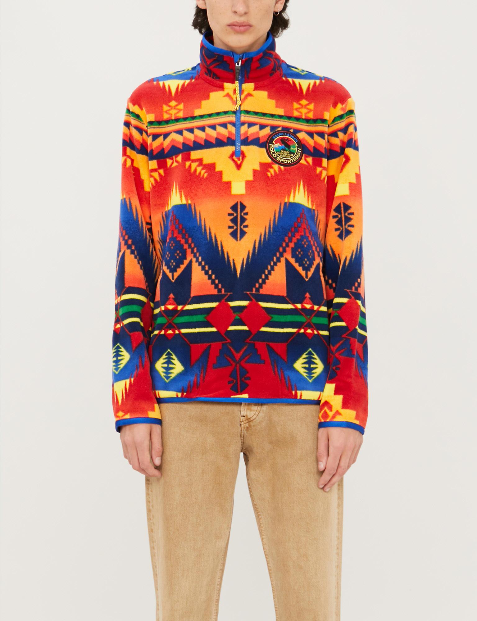 restaurant rent Kritisk Polo Ralph Lauren Aztec-print Fleece Sweatshirt in Orange for Men | Lyst