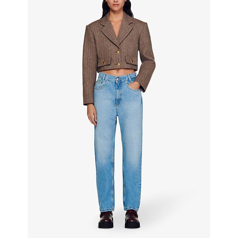 cropped wool blend jacket