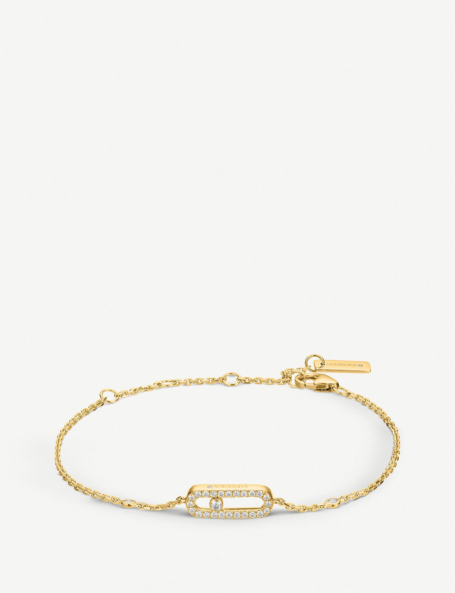 Messika Move Uno 18ct Yellow-gold And Pavé Diamond Bracelet | Lyst