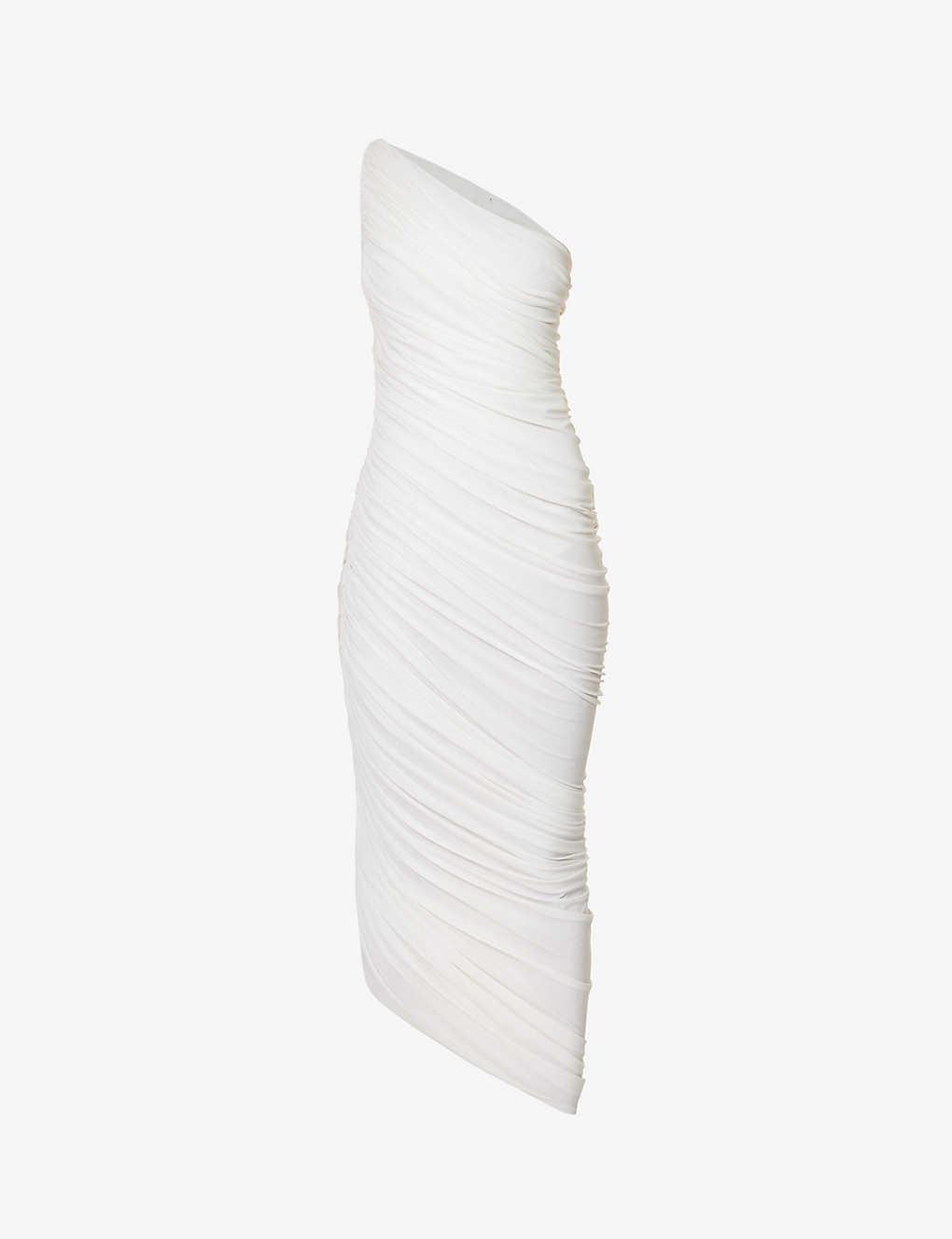 Norma Kamali Diana Ruched Stretch-woven Maxi Dress in White | Lyst UK