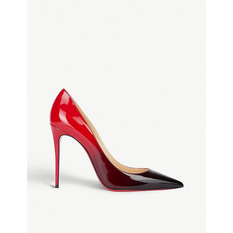 Christian Louboutin Womens Black-red Kate 100 Patent Degrade Christian Louboutin Womens Black-red Kate 100 Patent Degrade