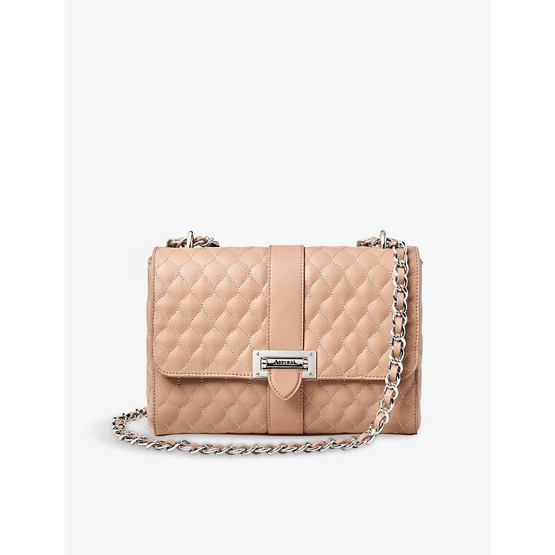 Aspinal of London Lottie Large Quilted Leather Shoulder Bag in Natural |  Lyst