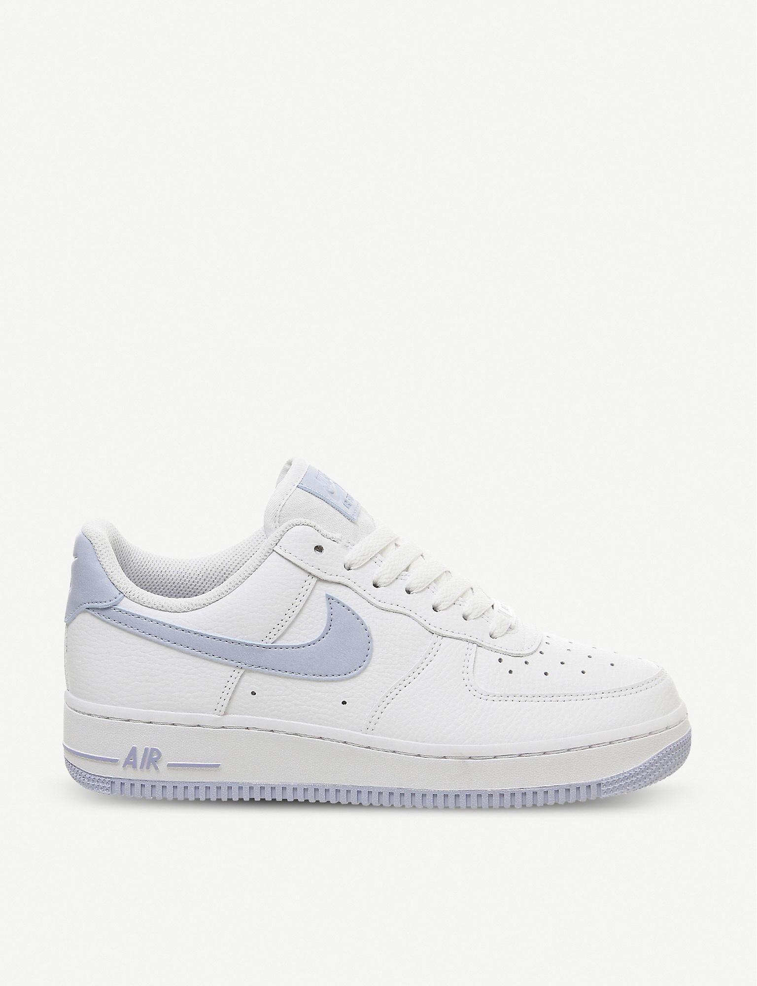 nike air force 1 trainers in white and blue