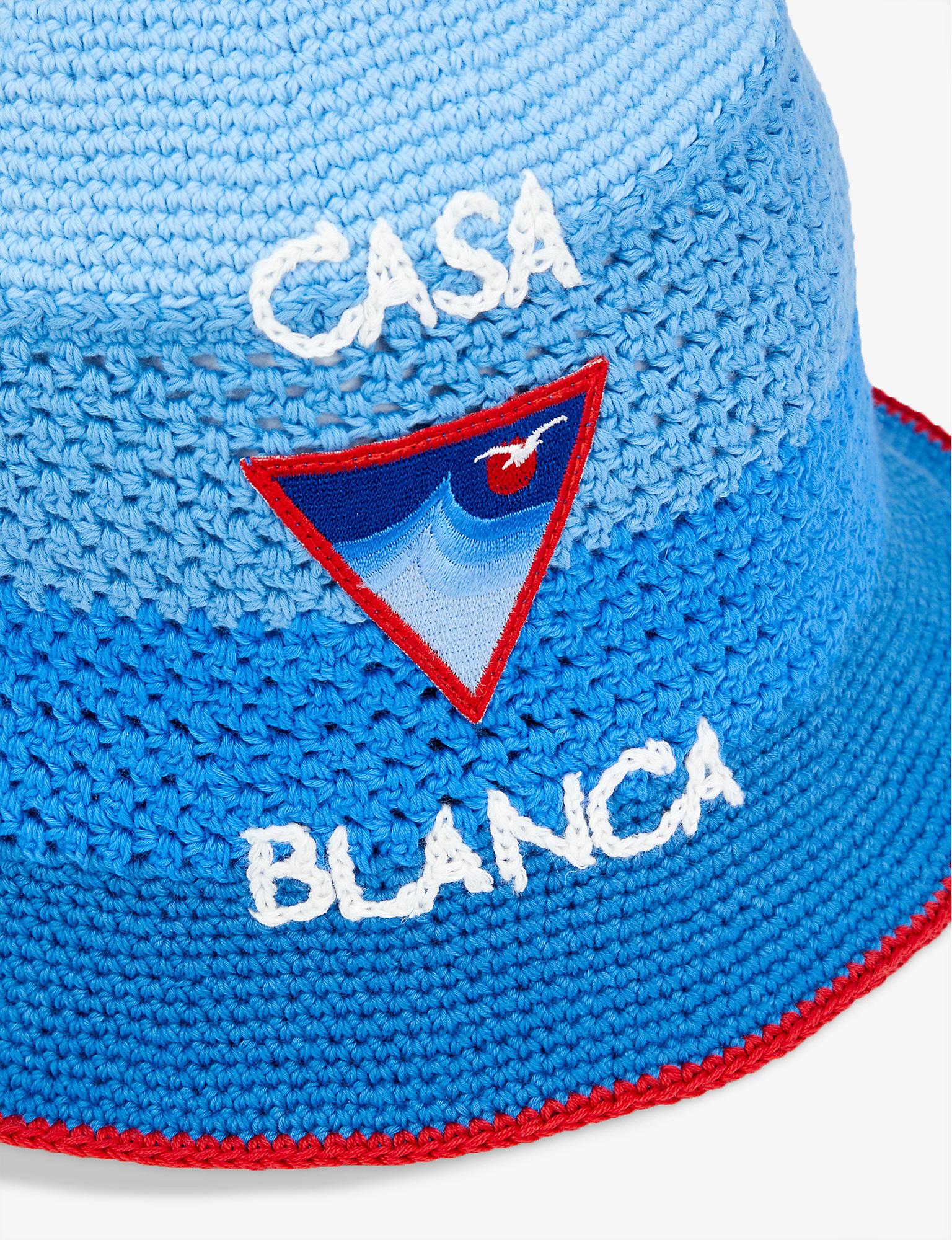 CASABLANCA Brand-embroidered Wide-brim Cotton-knit Bucket Hat in Blue for  Men | Lyst