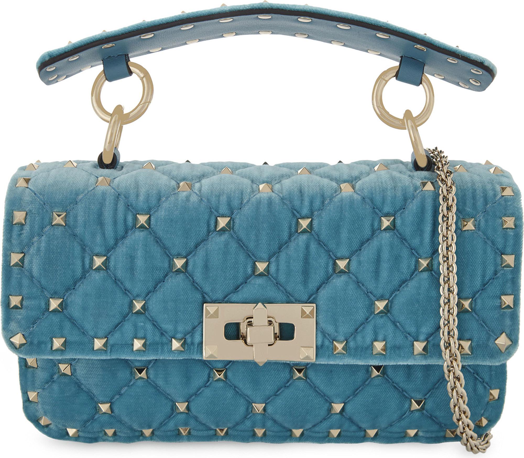 valentino blue velvet bag