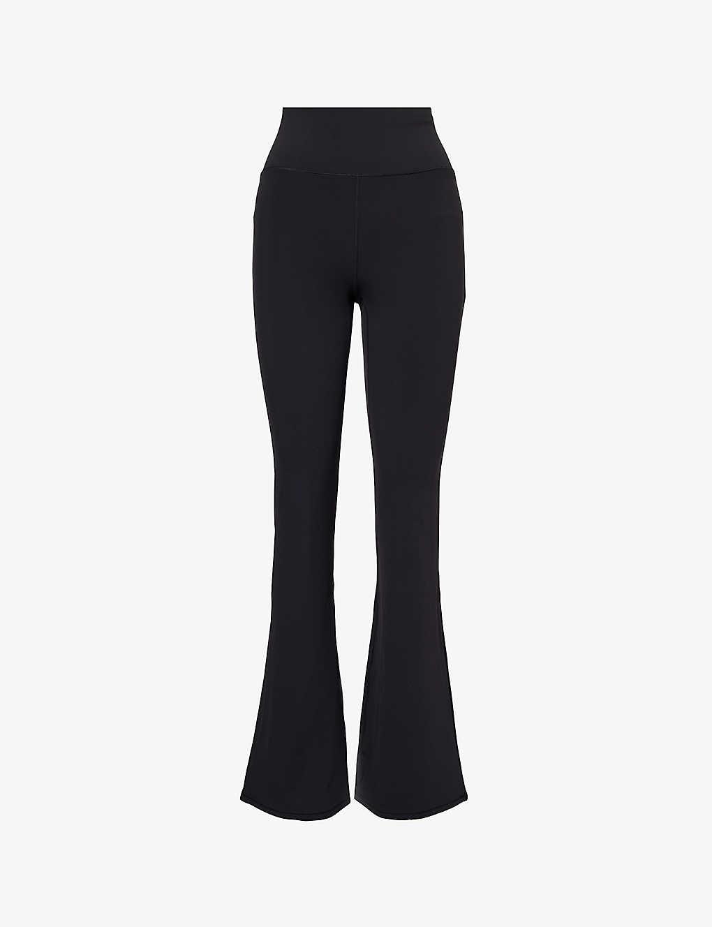 Studio Brand-patch Flared-leg Stretch-woven leggings X