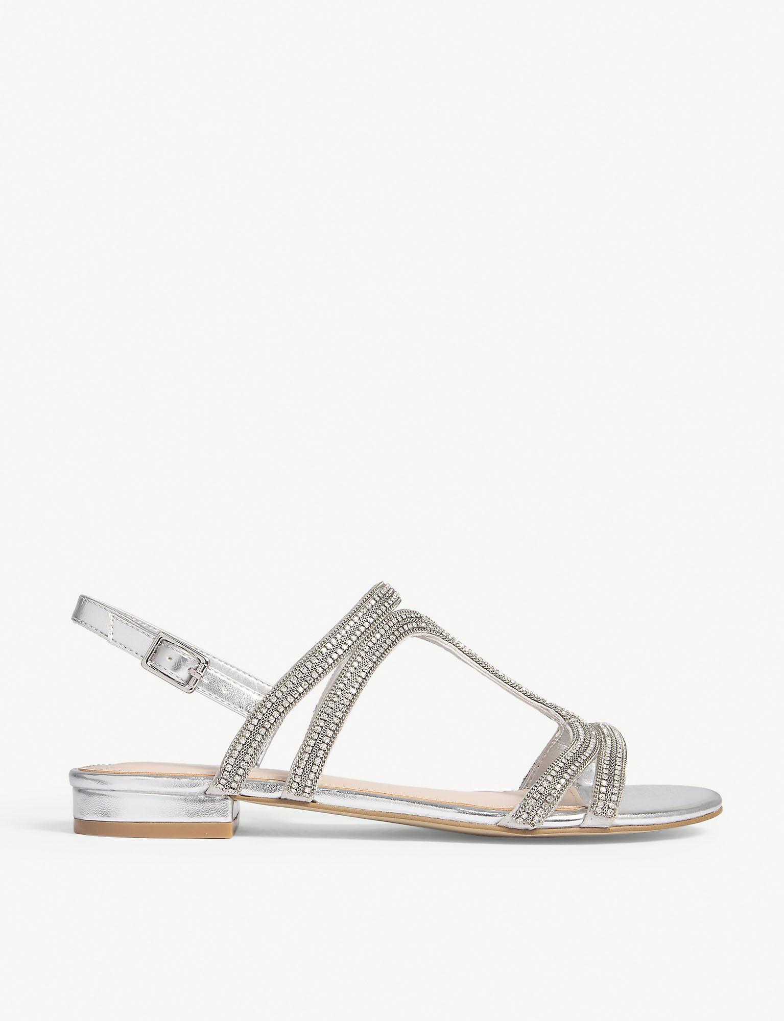 aldo silver flat sandals