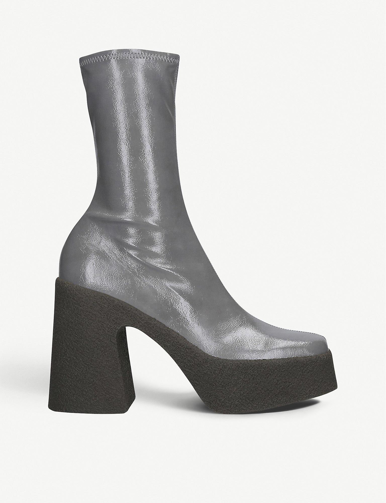 Stella McCartney Platform Ankle Boots in Gray | Lyst