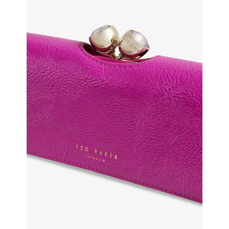 Ted Baker Pleated Leather Clutch - Purple Clutches, Handbags - W3B43048 |  The RealReal