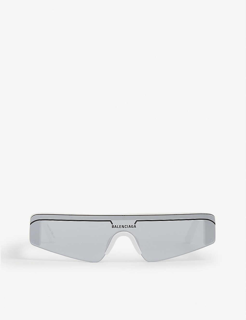 Balenciaga Synthetic Ski Rectangle Sunglasses in White Lyst