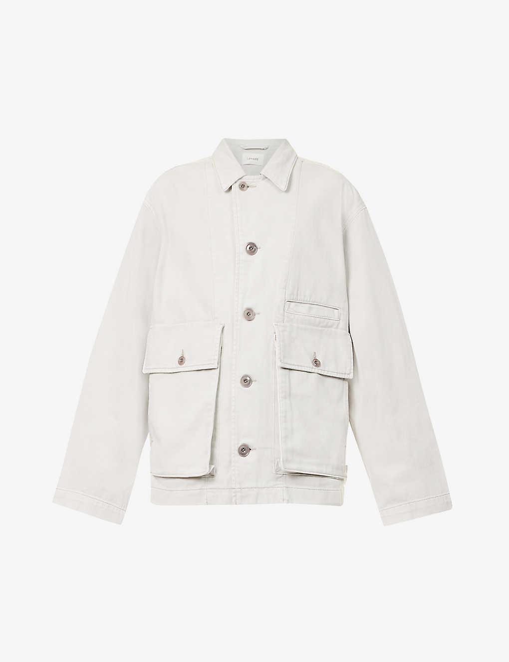 Lemaire Boxy-fit Pocket-embellished Dneim Jacket in White | Lyst