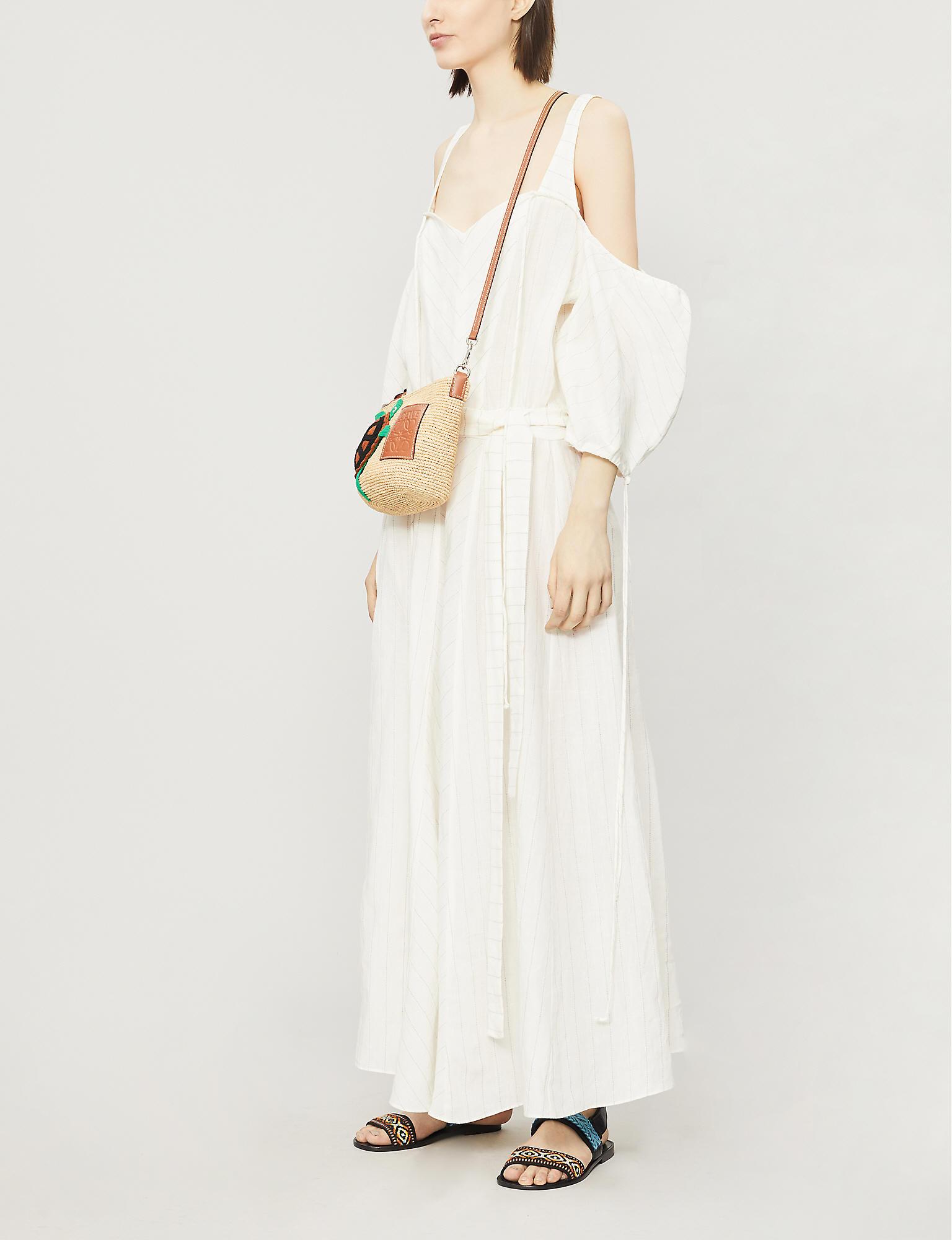 cold shoulder linen dress