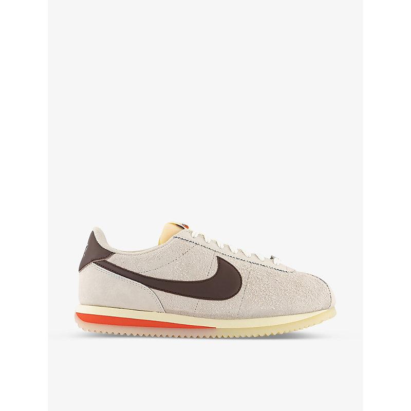 Nike Cortez Swoosh-patch Leather Low-top Trainers in White for Men | Lyst
