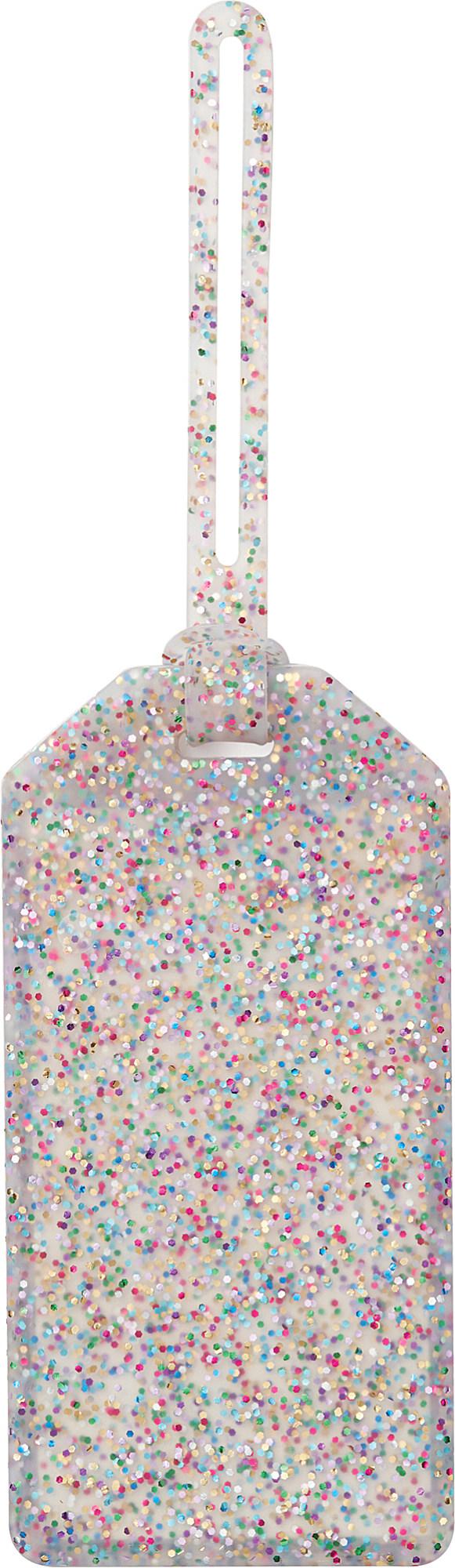 kate spade glitter luggage tag