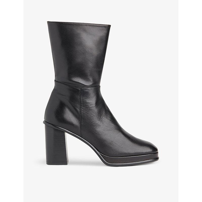 Whistles Clara Platformheel Leather Boots in Gray Lyst