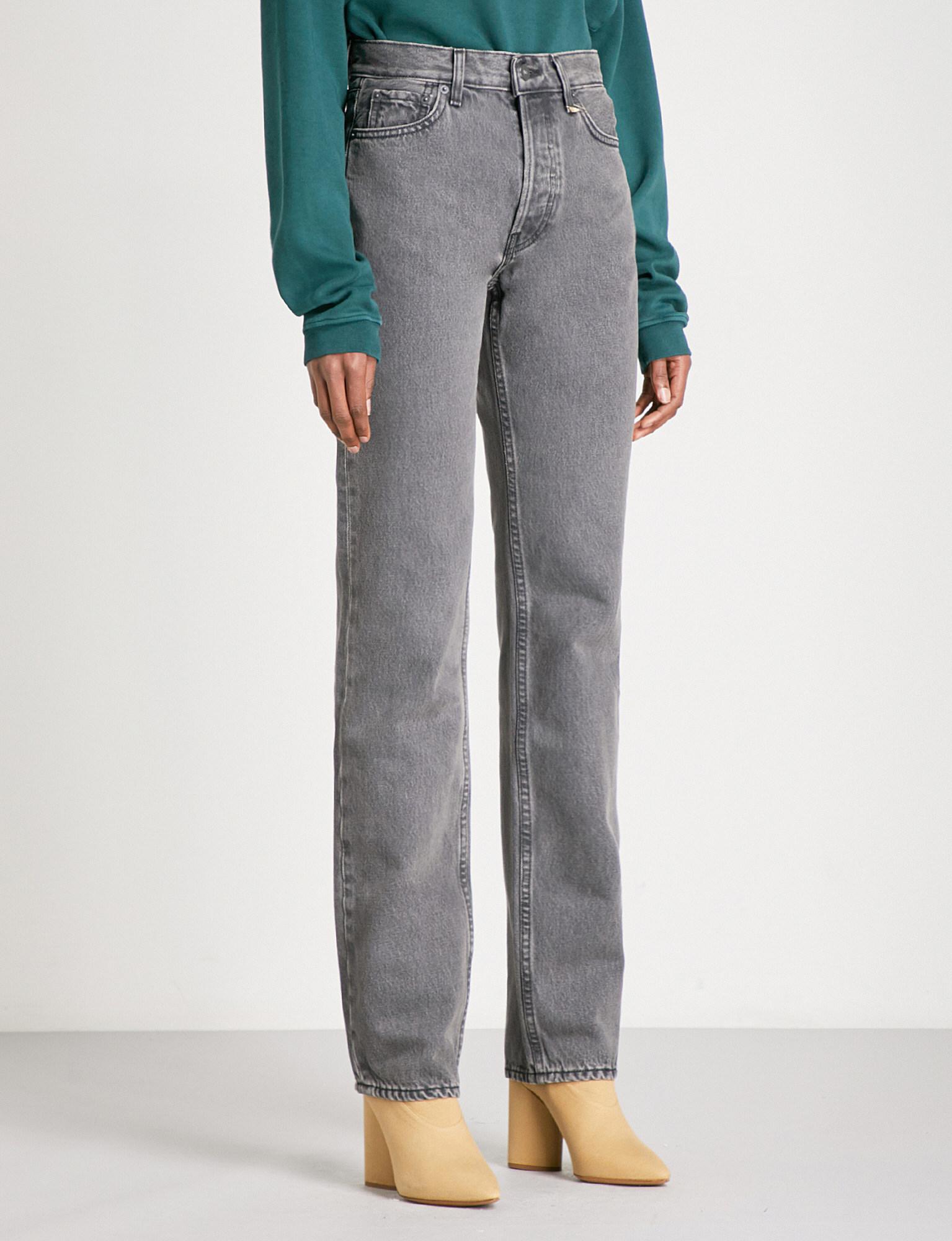 Yeezy Denim Season 5 Straight High-rise Jeans in Gray | Lyst