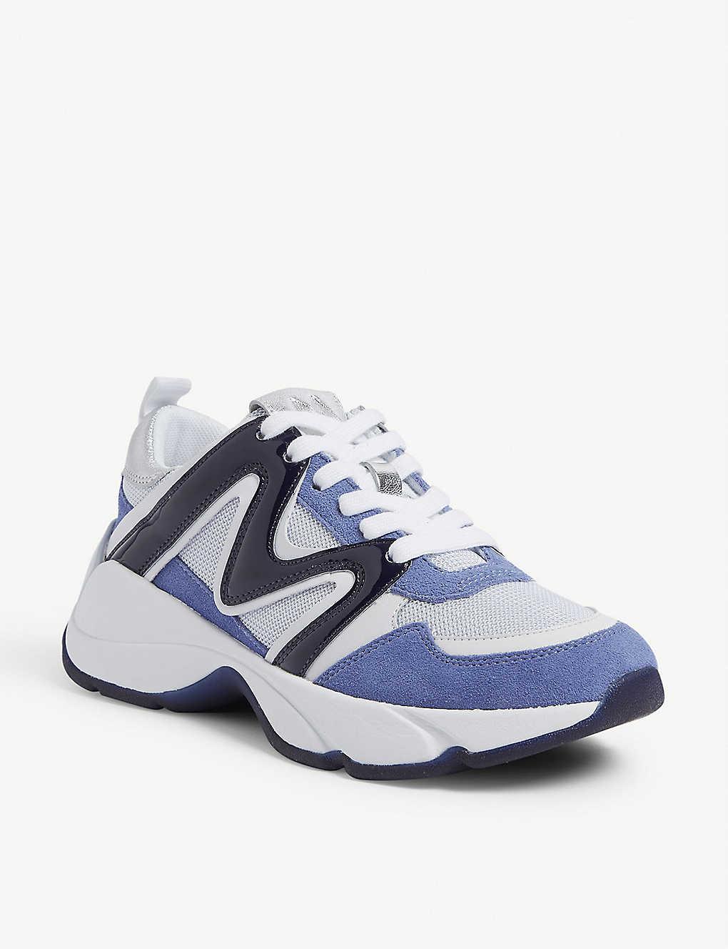 Maje W22 Mesh And Leather Trainers in Blue | Lyst