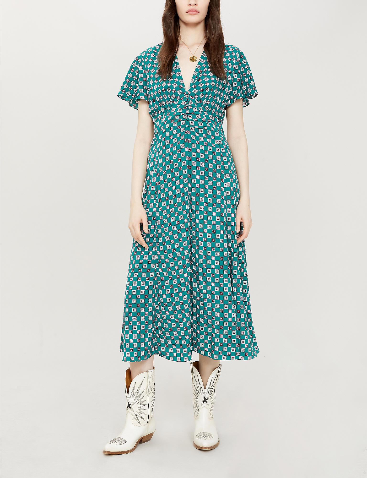 Sandro printed sale flowing midi dress