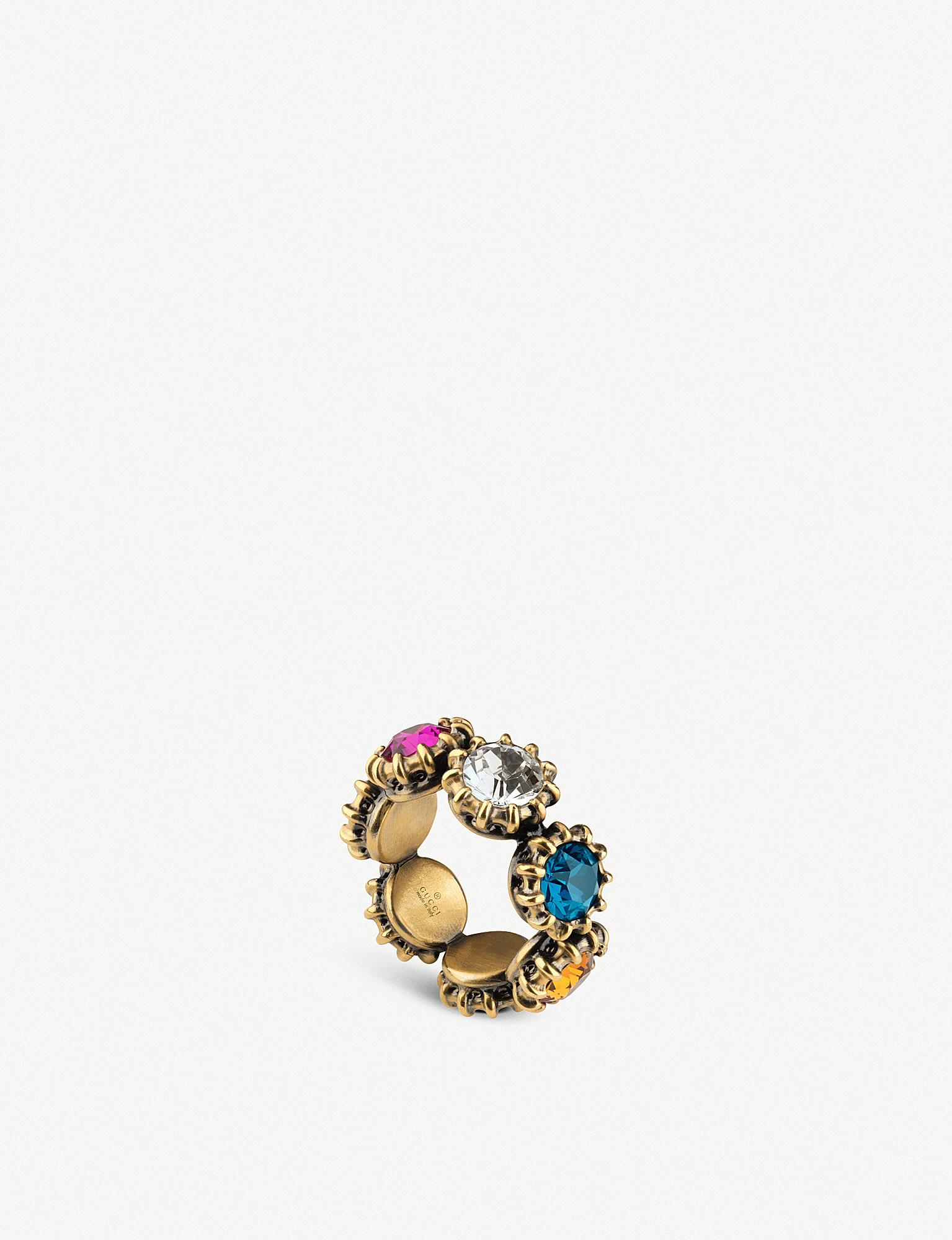 Gucci Multi-coloured Crystal Ring in 